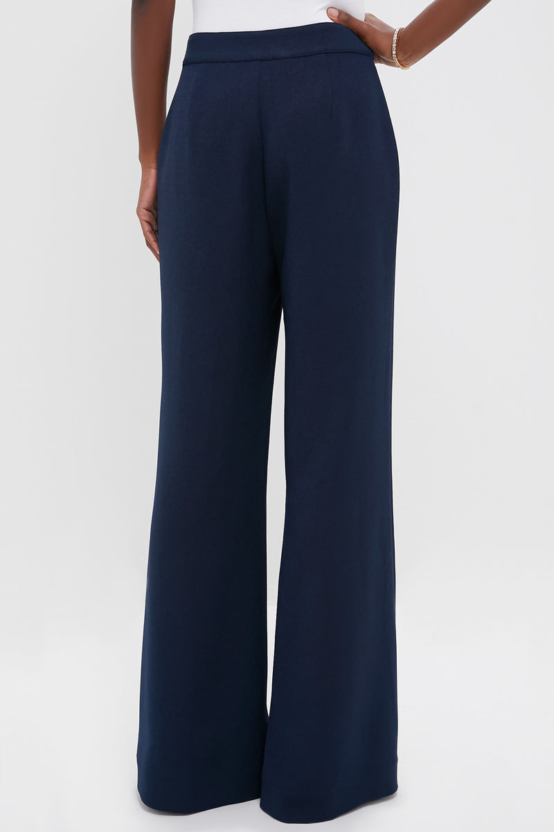 Navy Crepe Versailles Pant