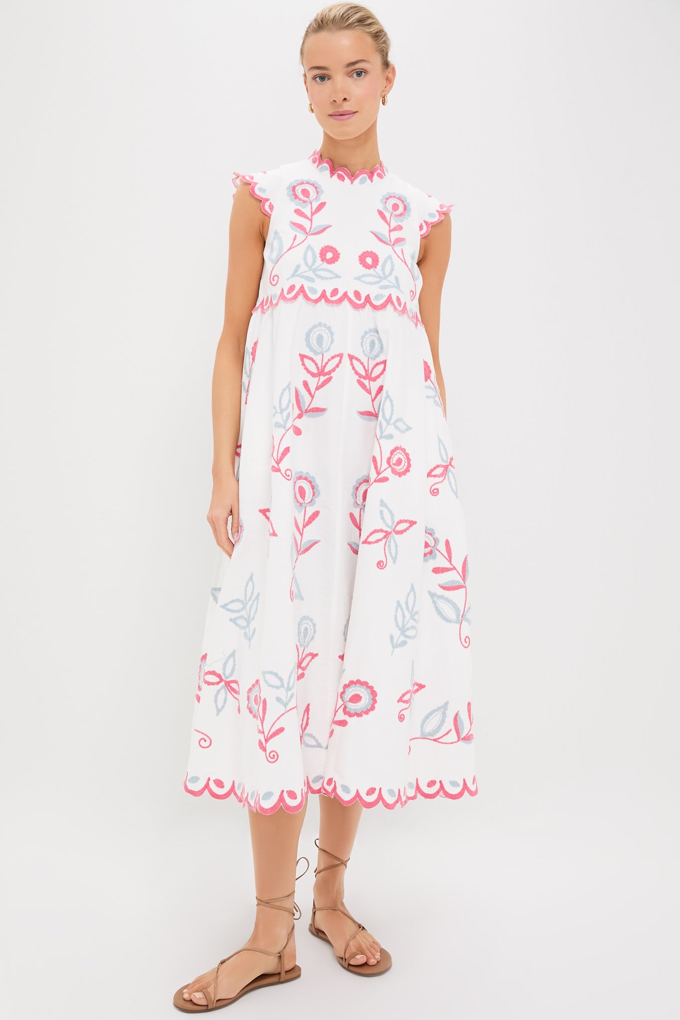 Multi Eevi Embroidered Twill Short Sleeve Dress | Sea New York