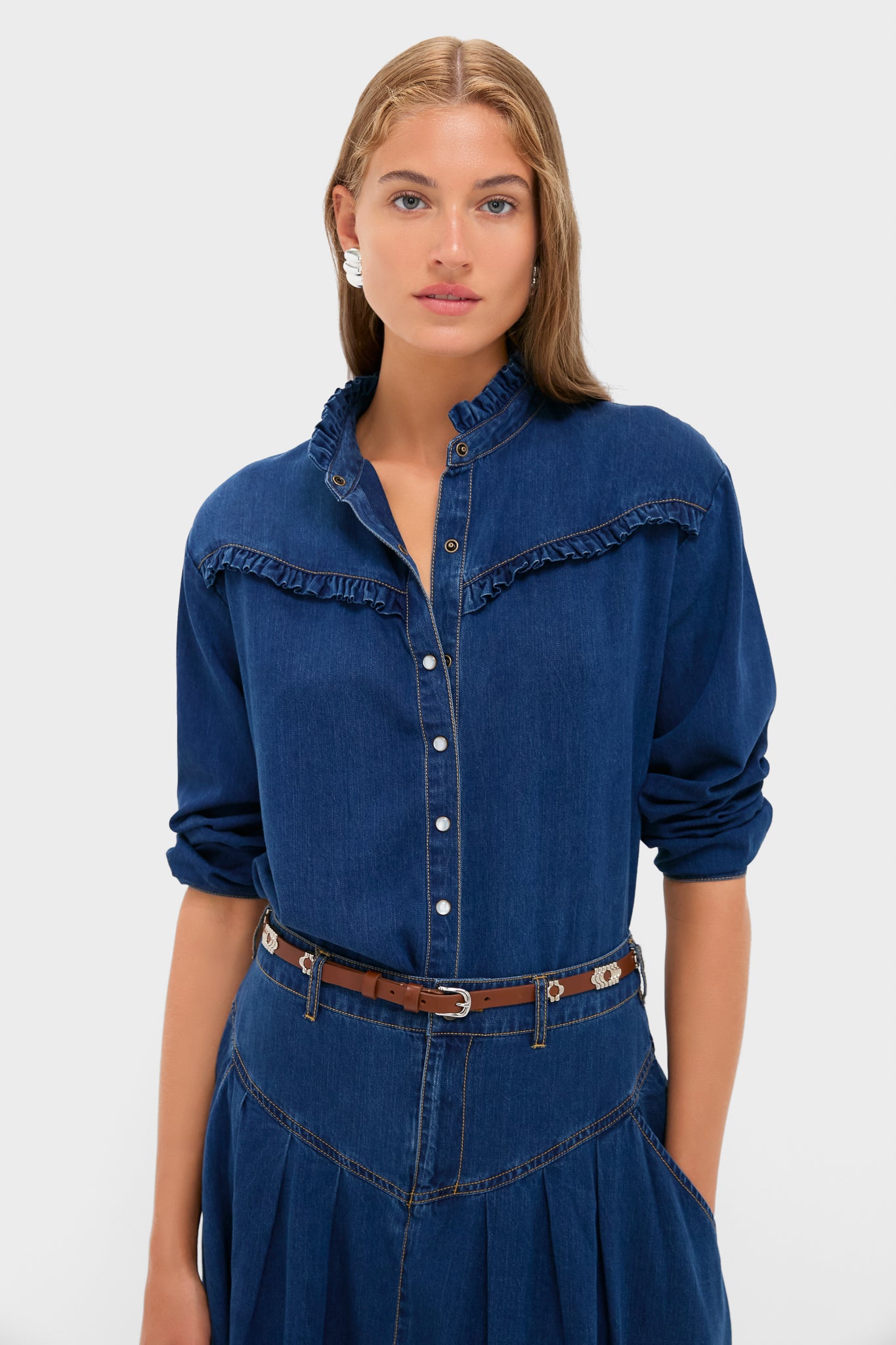 Denim Blue Pierce Button Down