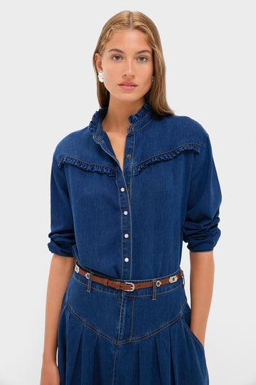 Denim Blue Pierce Button Down