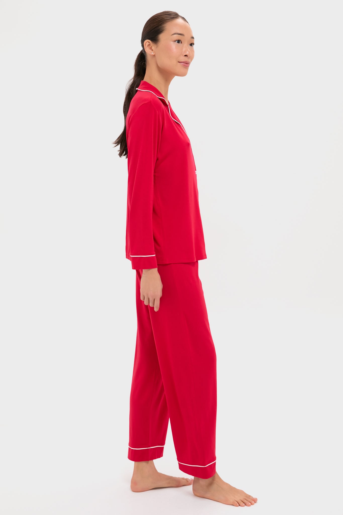 Holly Red and Ivory Gisele Long PJ Set