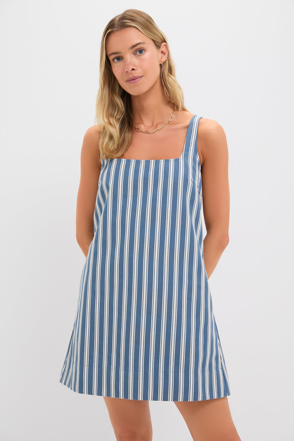 Lake Blue Stripe Cassie Dress