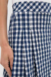 Navy Gingham 16 Inch Performance Seersucker Park Golf Skirt