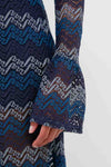 Navy Tonal Lorraine Knit Maxi Dress