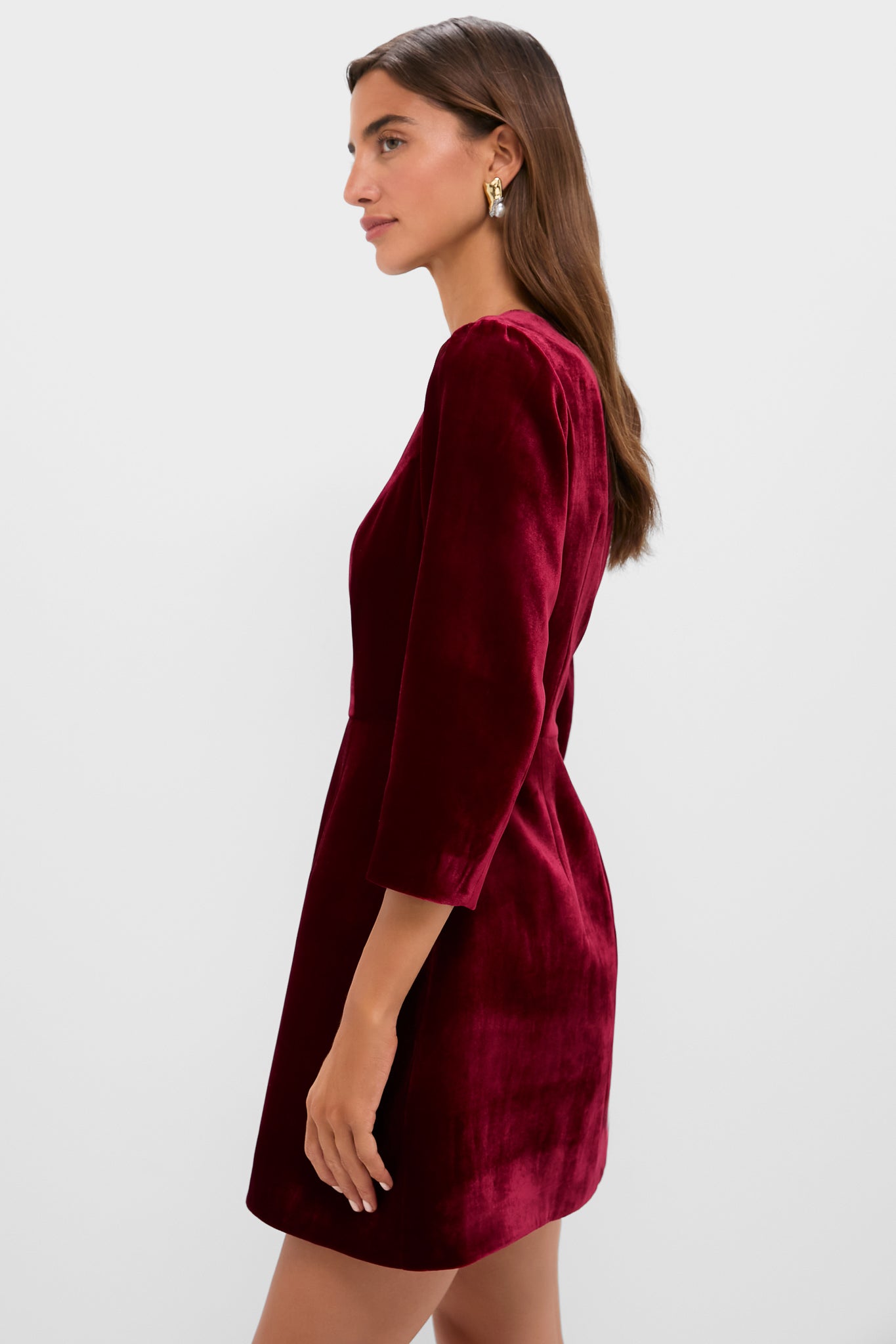 Red Velvet Silk Haley Dress
