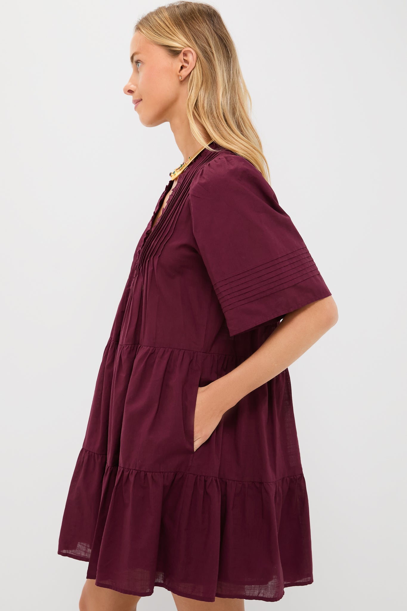 Exclusive Burgundy Anise Short Sleeve Dress | Sea New York Exclusive Burgundy Anise Short Sleeve Dress | Sea New York
