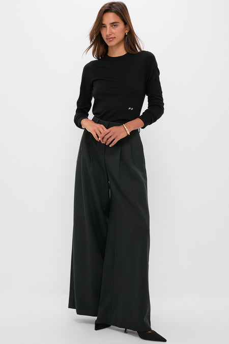 Black Cashmere Silk Long Sleeve Katie Tee