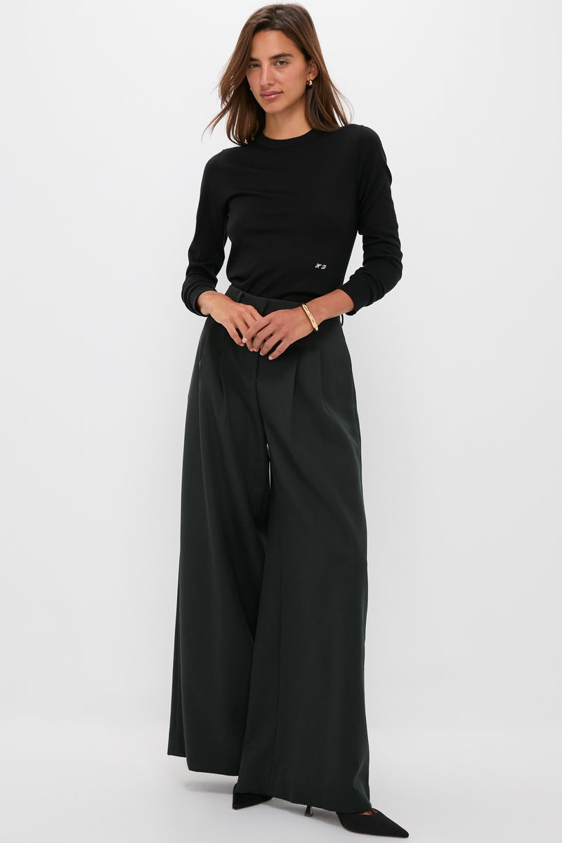 Black Cashmere Silk Long Sleeve Katie Tee
