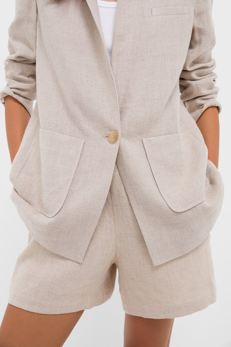 Tan Linen Carla Blazer