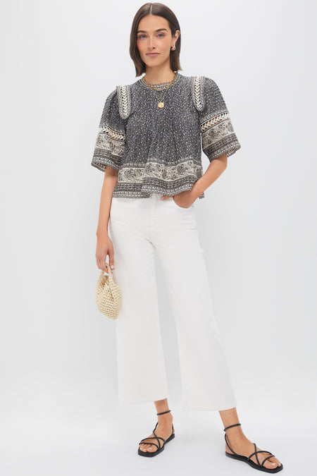 Multi Palma Print Short Sleeve Top