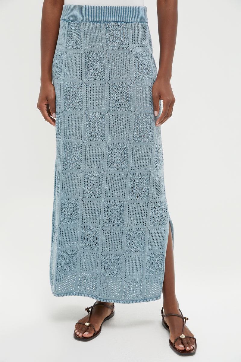 Indigo Pointelle Preston Skirt