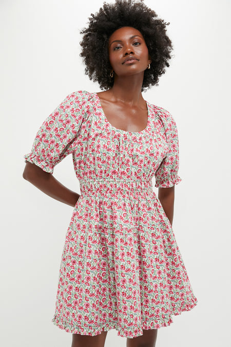 Red Dahlia Floral Dorothy Mini Dress