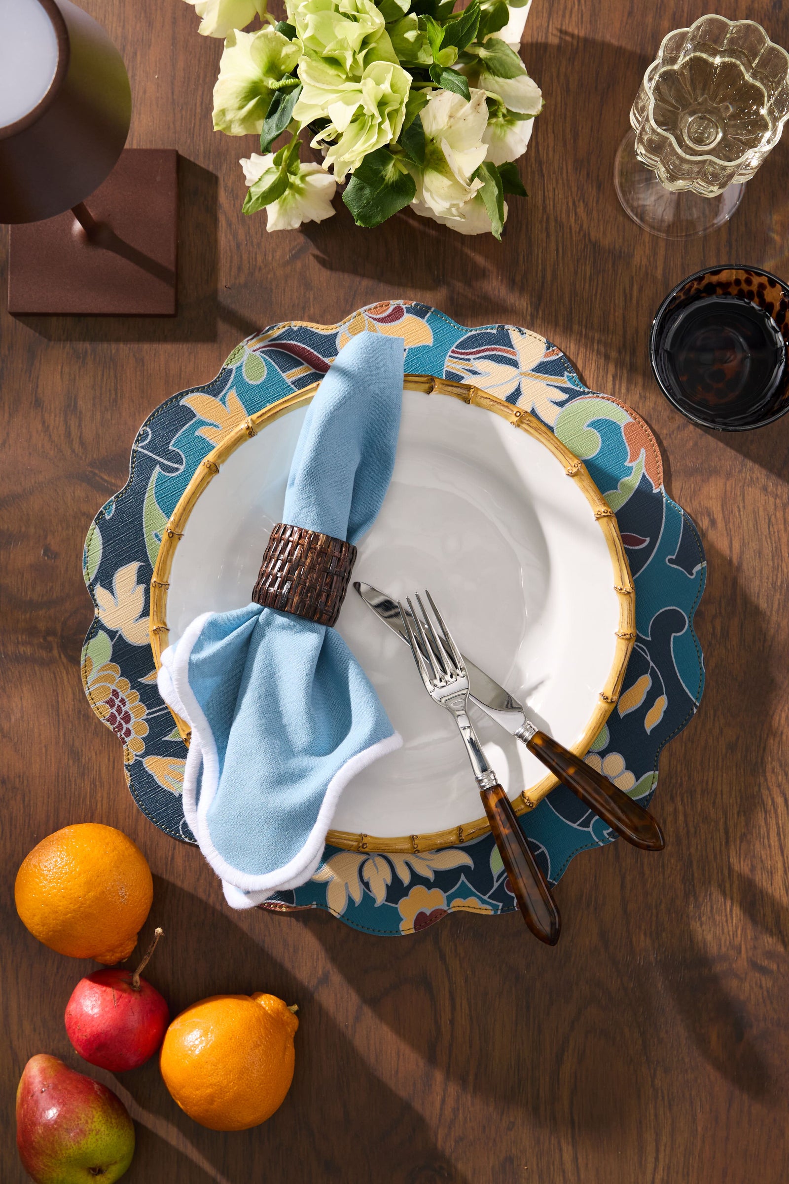 Faux Tortoise 5 Piece Place Setting