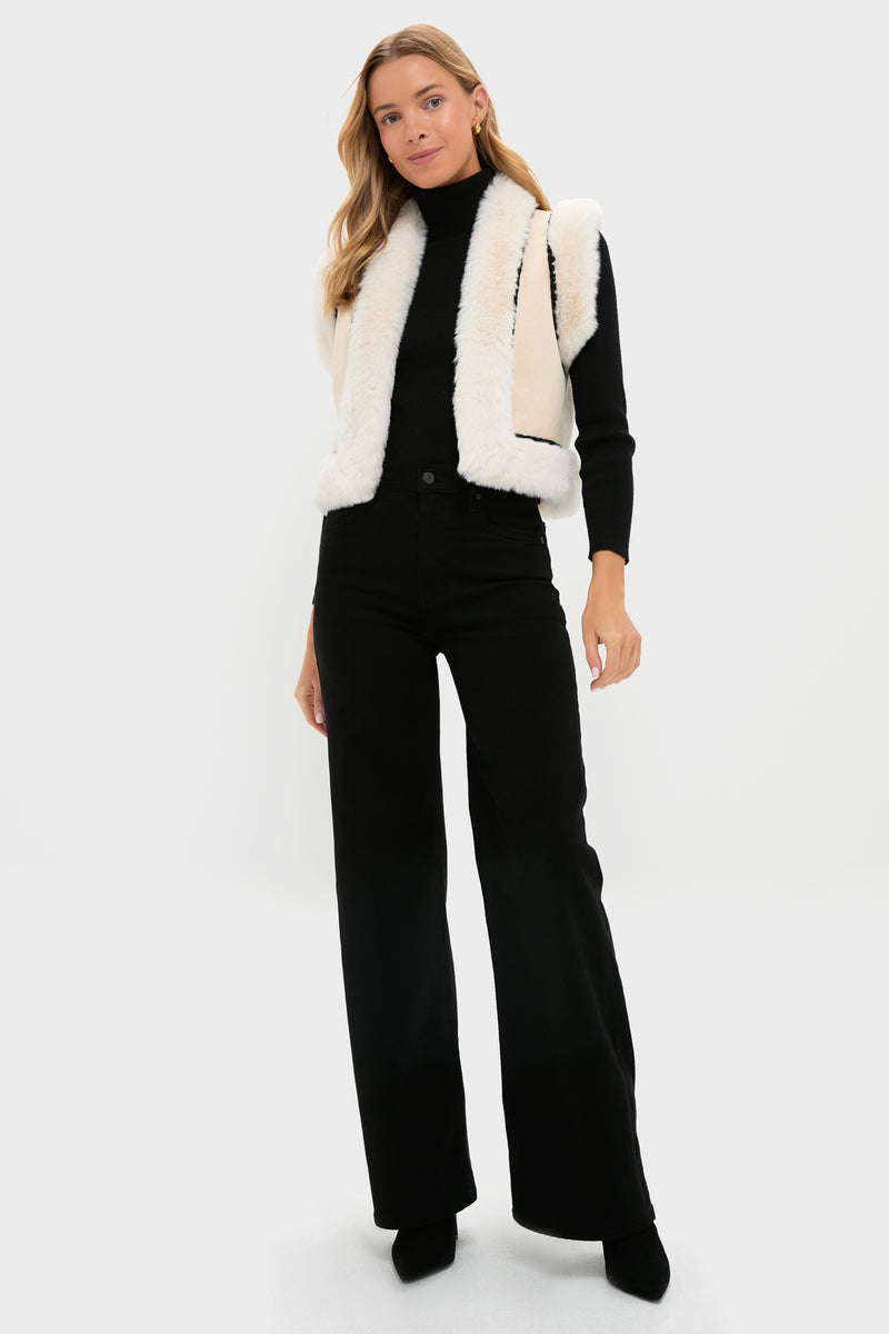 Cream Suede Cropped Chamonix Vest
