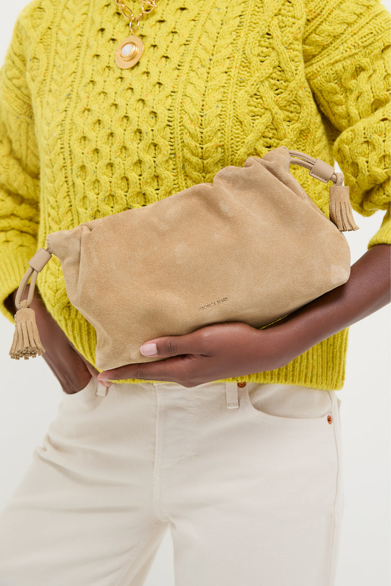 Latte Small Suede Stash Crossbody