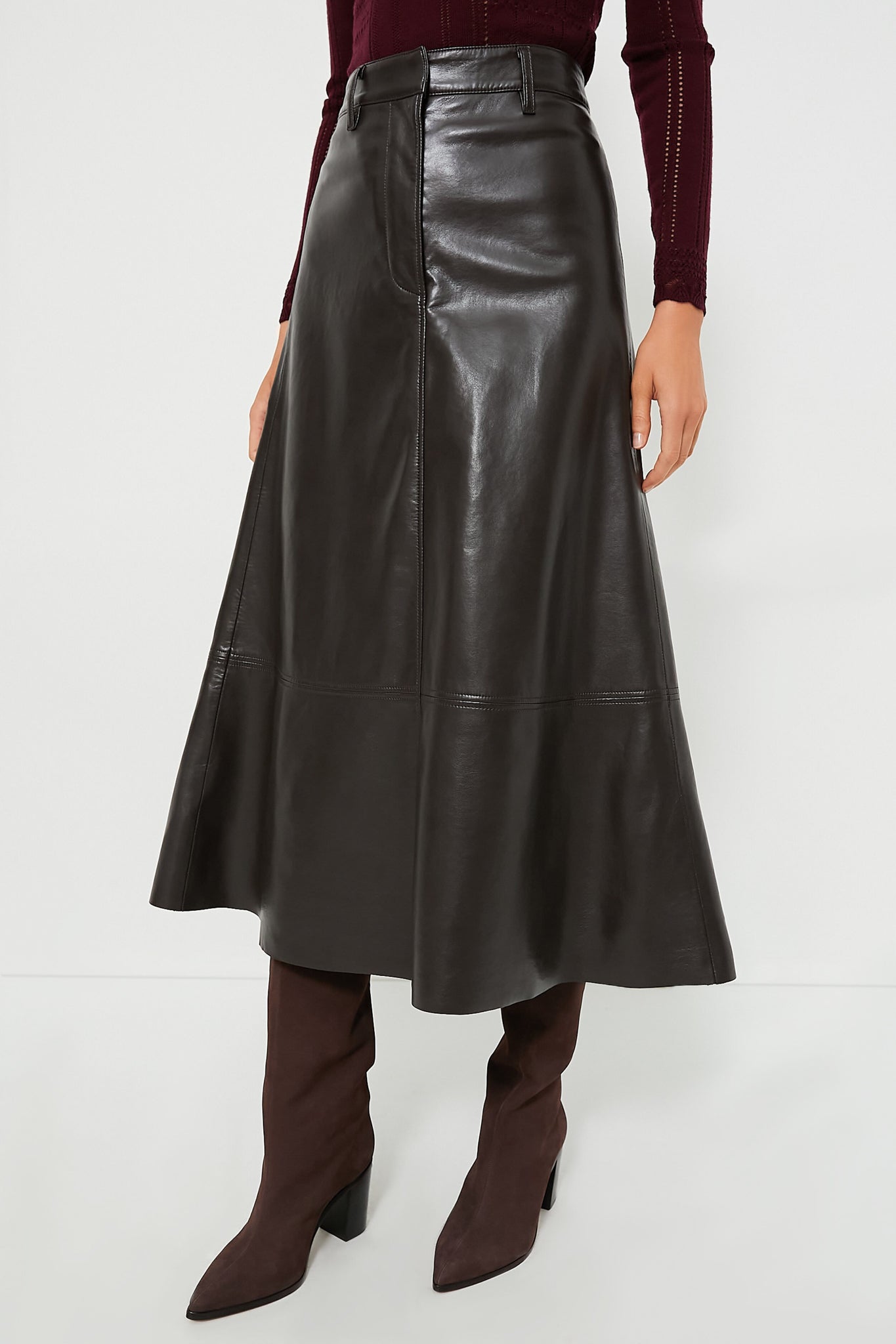 Chocolate Cassia Leather Skirt | Citizens of Humanity