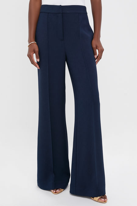 Navy Crepe Versailles Pant