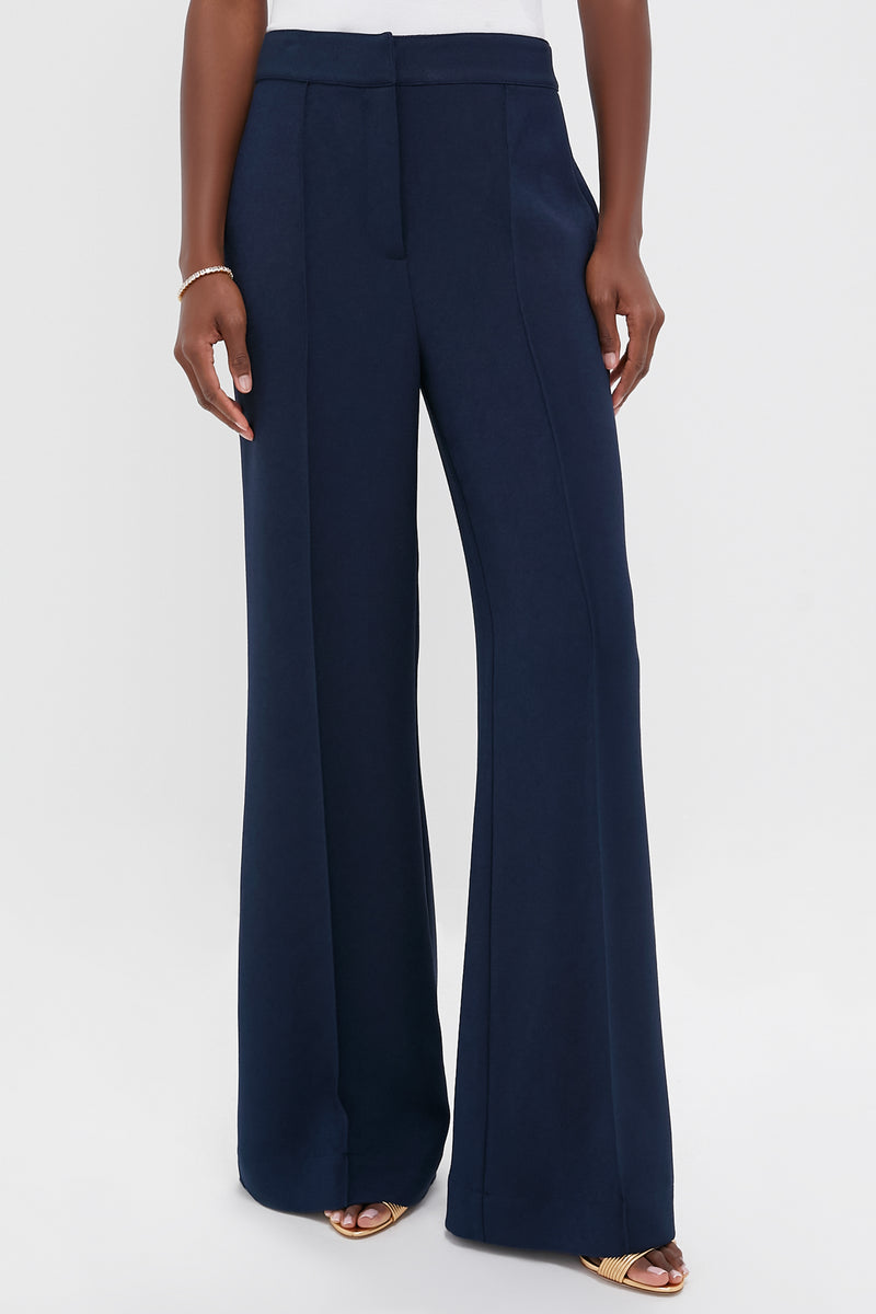 Navy Crepe Versailles Pant