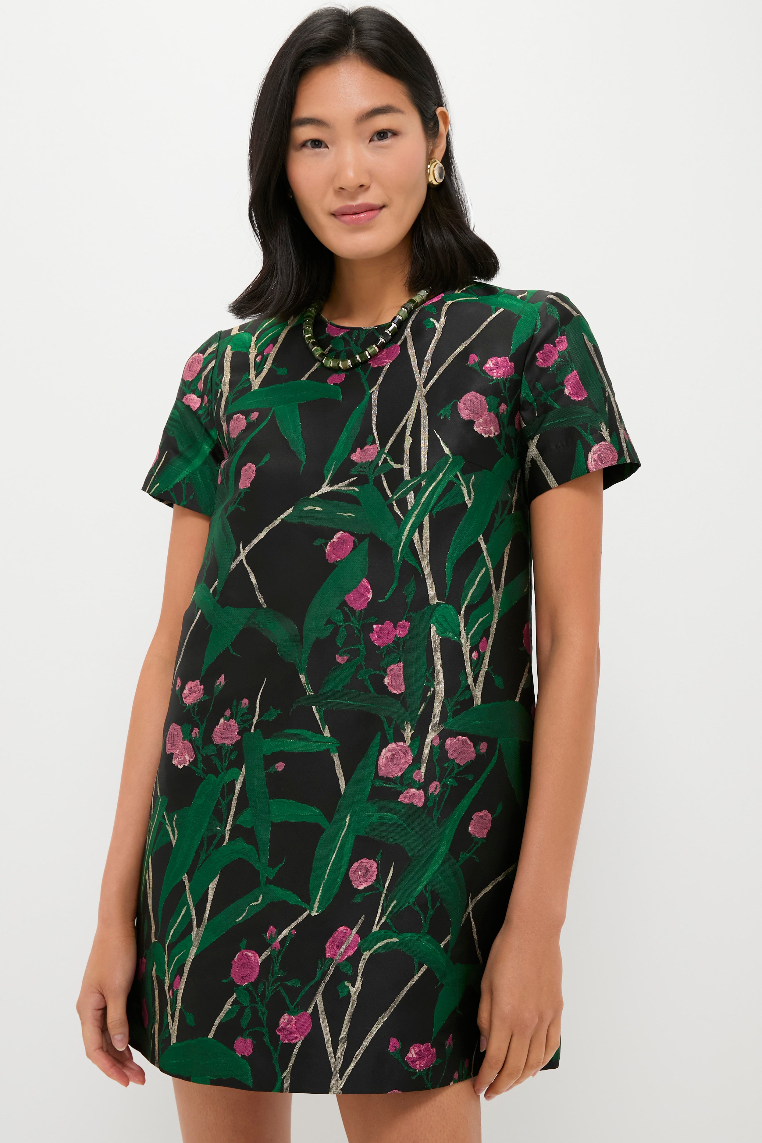 Bamboo Jacqaurd Mini Swing Dress | La DoubleJ