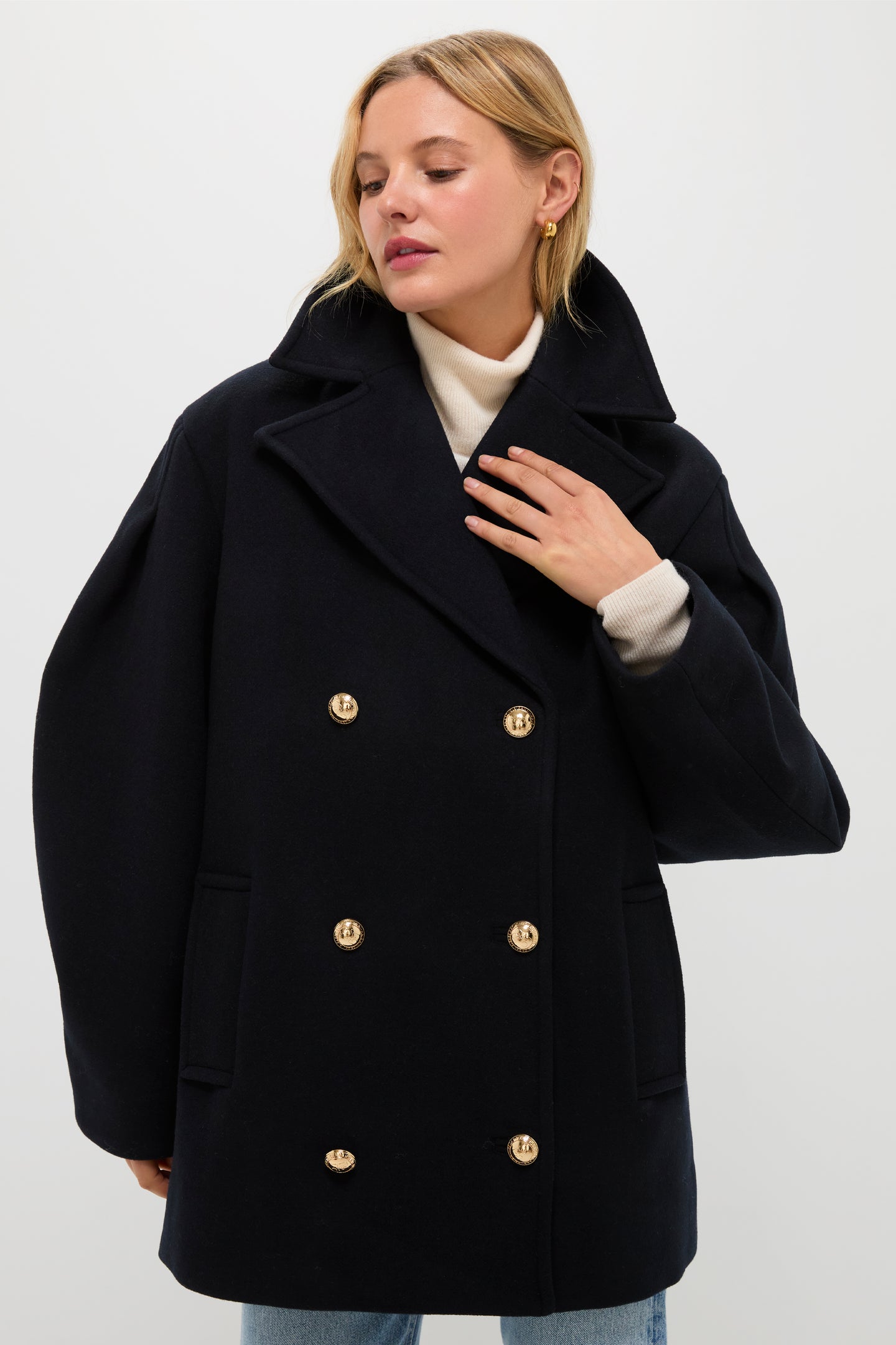 Sky Captain Peacoat Wool Midi Coat