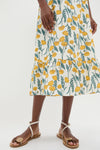 Yellow Amaryllis Floral Mimi Midi Dress