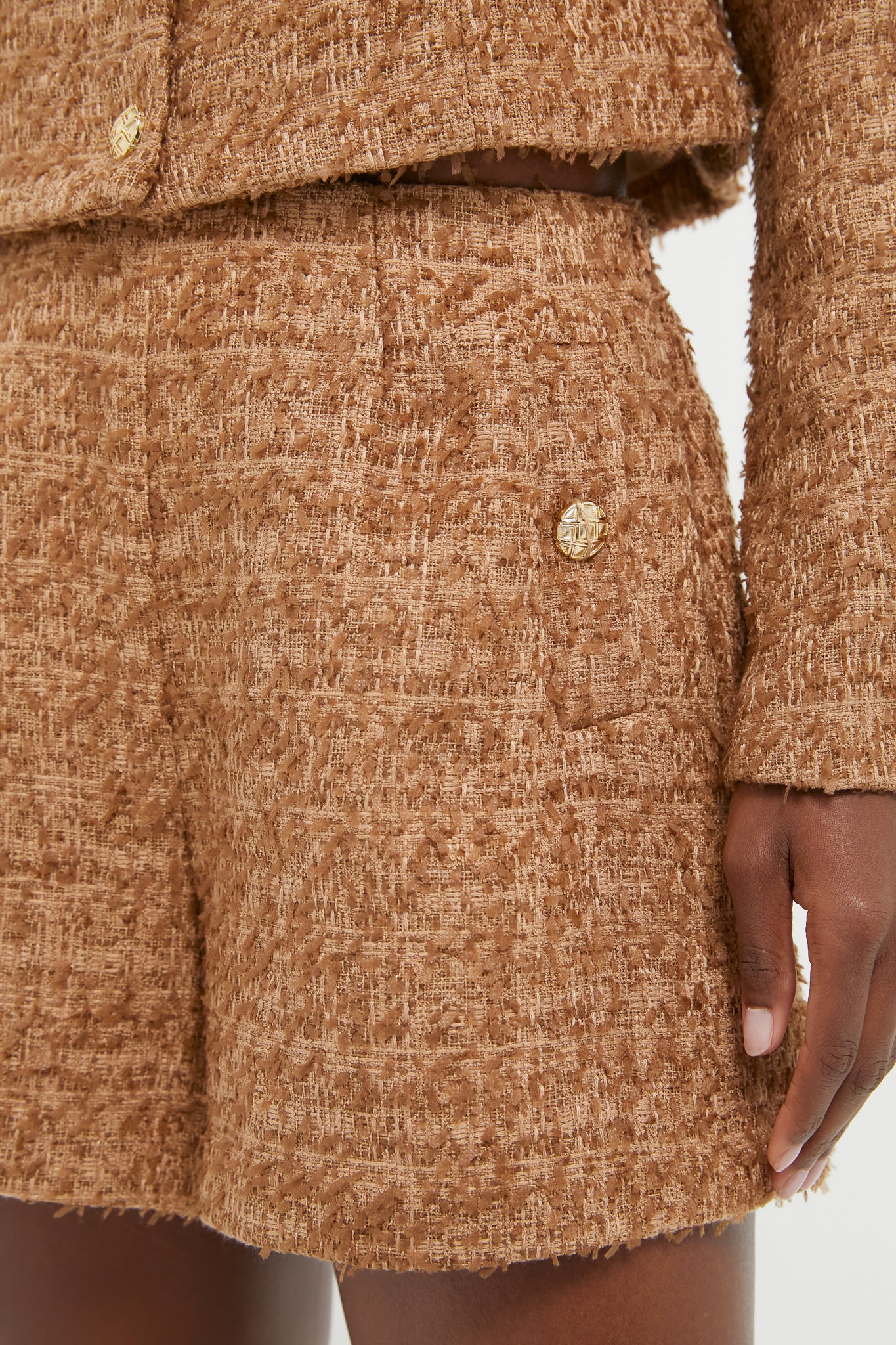 Tan Tweed Knox Shorts