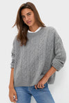 Shadow Gray Cashmere Eloise Cable Knit Sweater