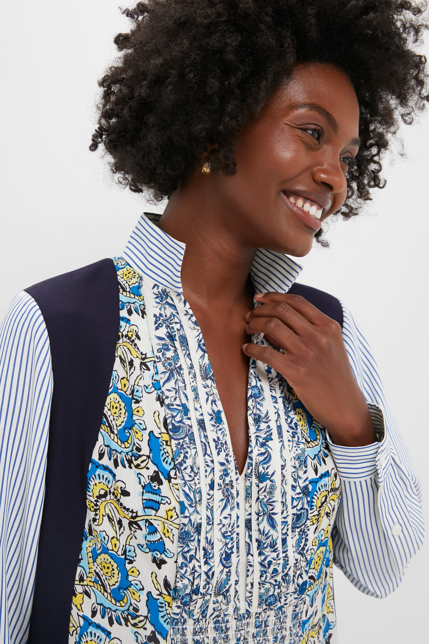 Goldenrod Chintz Stripe Benji Dress