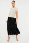 Multicolor Velvet Stripe Alba Skirt