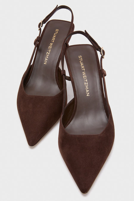 Walnut Patent 50 Vinnie Slingback Heels