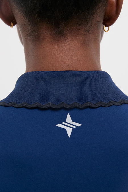 Navy Long Sleeve Performance Jersey Caroline Polo