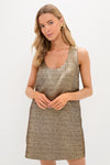 Gold Textured Jacquard Mollie Dress