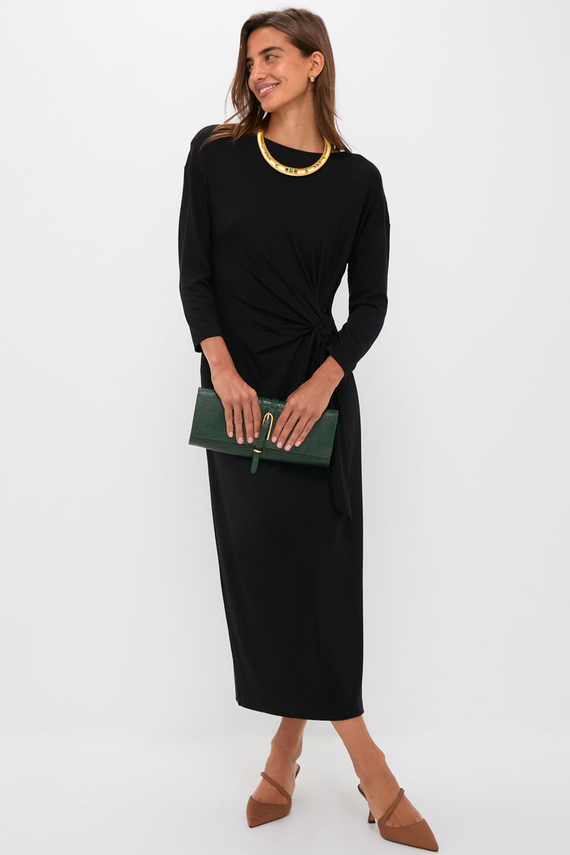Black Side Tie Elspeth Maxi Dress