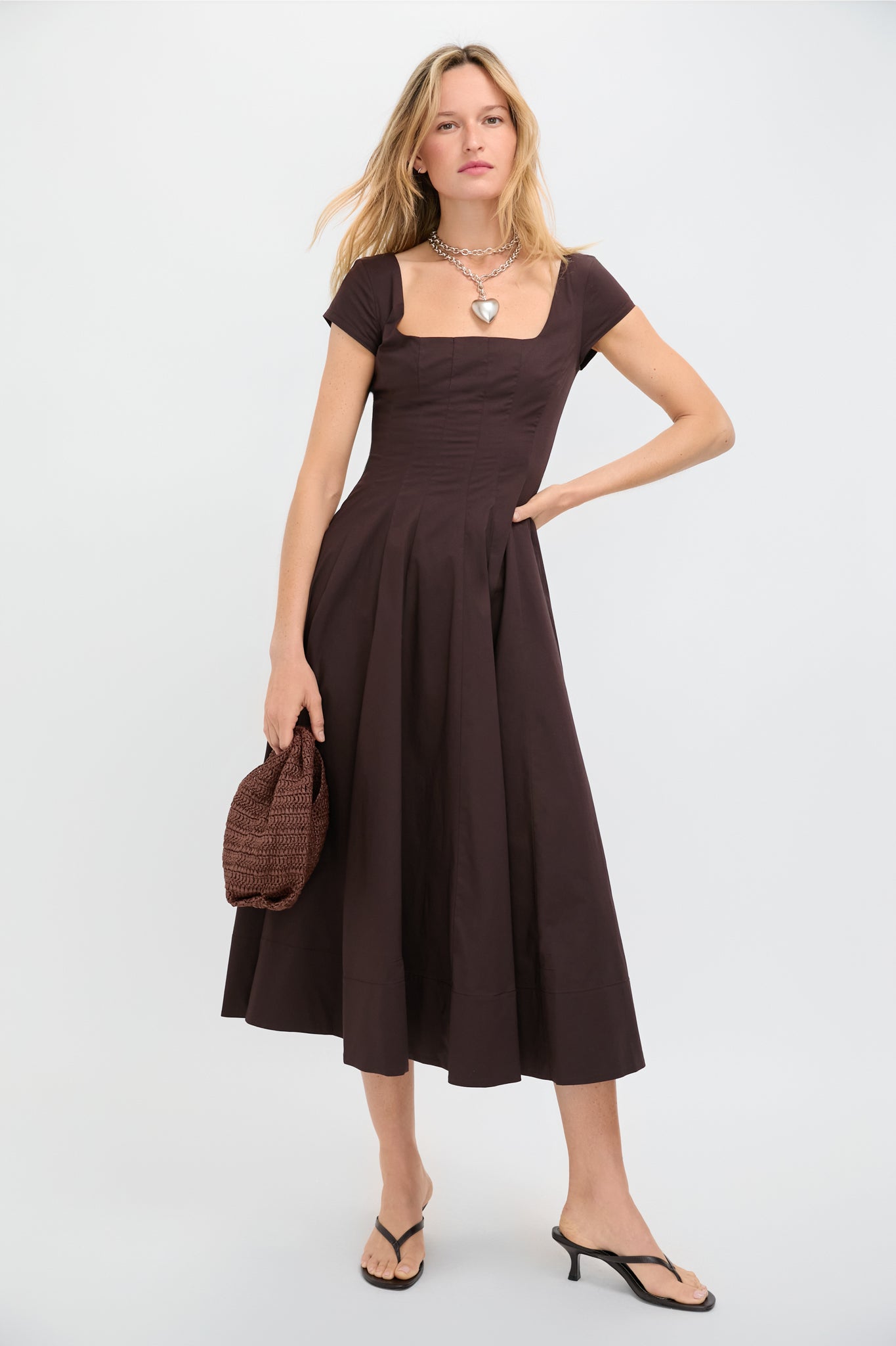 Silver Puffy Heart Necklace