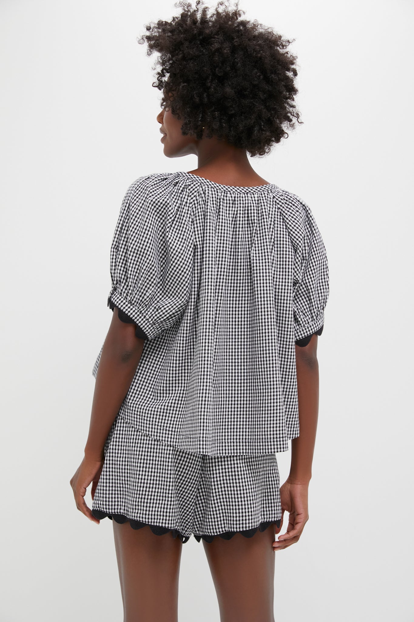Black Gingham Ric Rac Tully Top