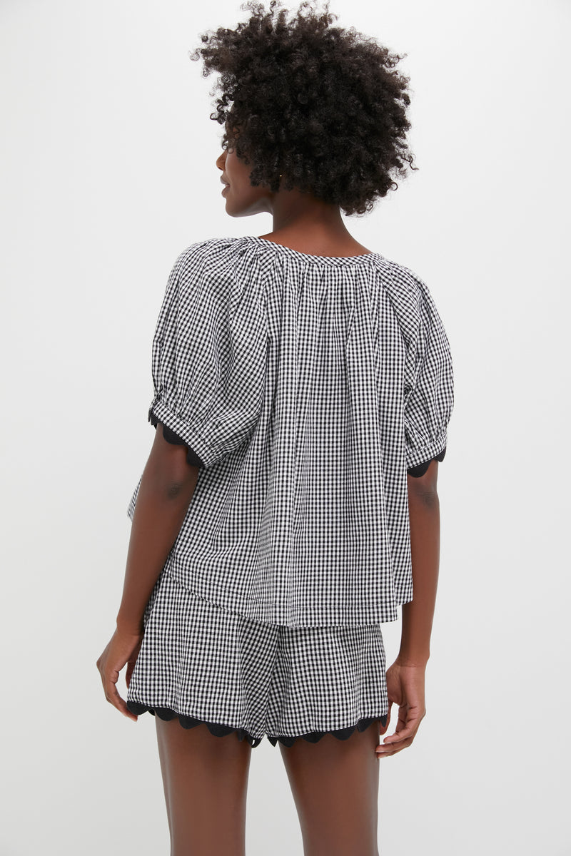 Black Gingham Ric Rac Tully Top