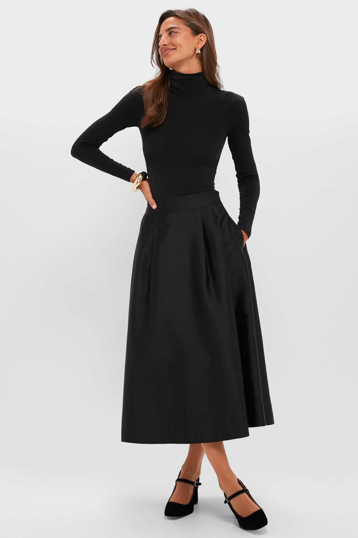 Black Dupioni Kendall Skirt | Tuckernuck