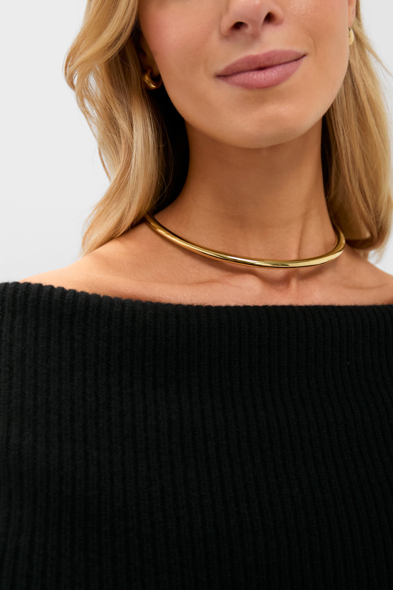 Black Off the Shoulder Sampson Sweater