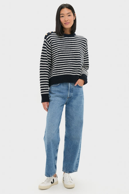 Sky Captain Cotton Wool Stripe Sweater