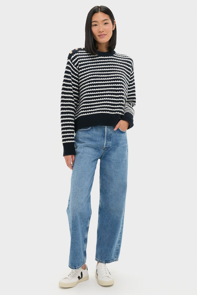 Sky Captain Cotton Wool Stripe Sweater