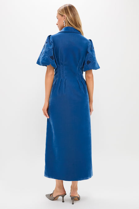 Blue Fog Velvet Lace Delaney Dress