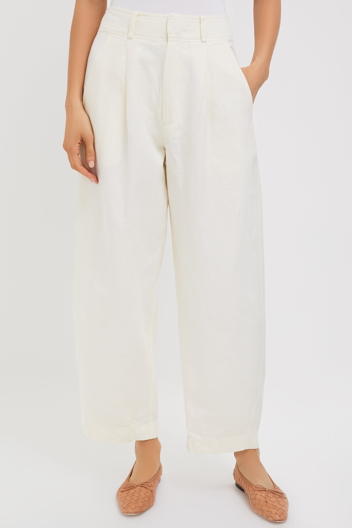 Cream Bari Cropped Trouser