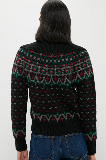 Polo Black Multi Collared Cardigan