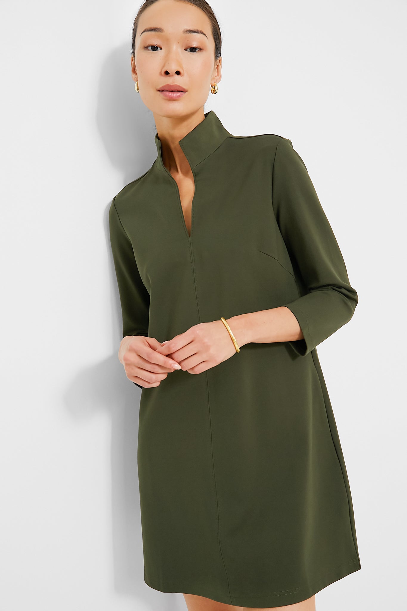 Olive Green Ponte Clifton Dress | Tuckernuck