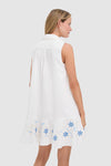 White Embroidery Sleeveless Callahan Dress