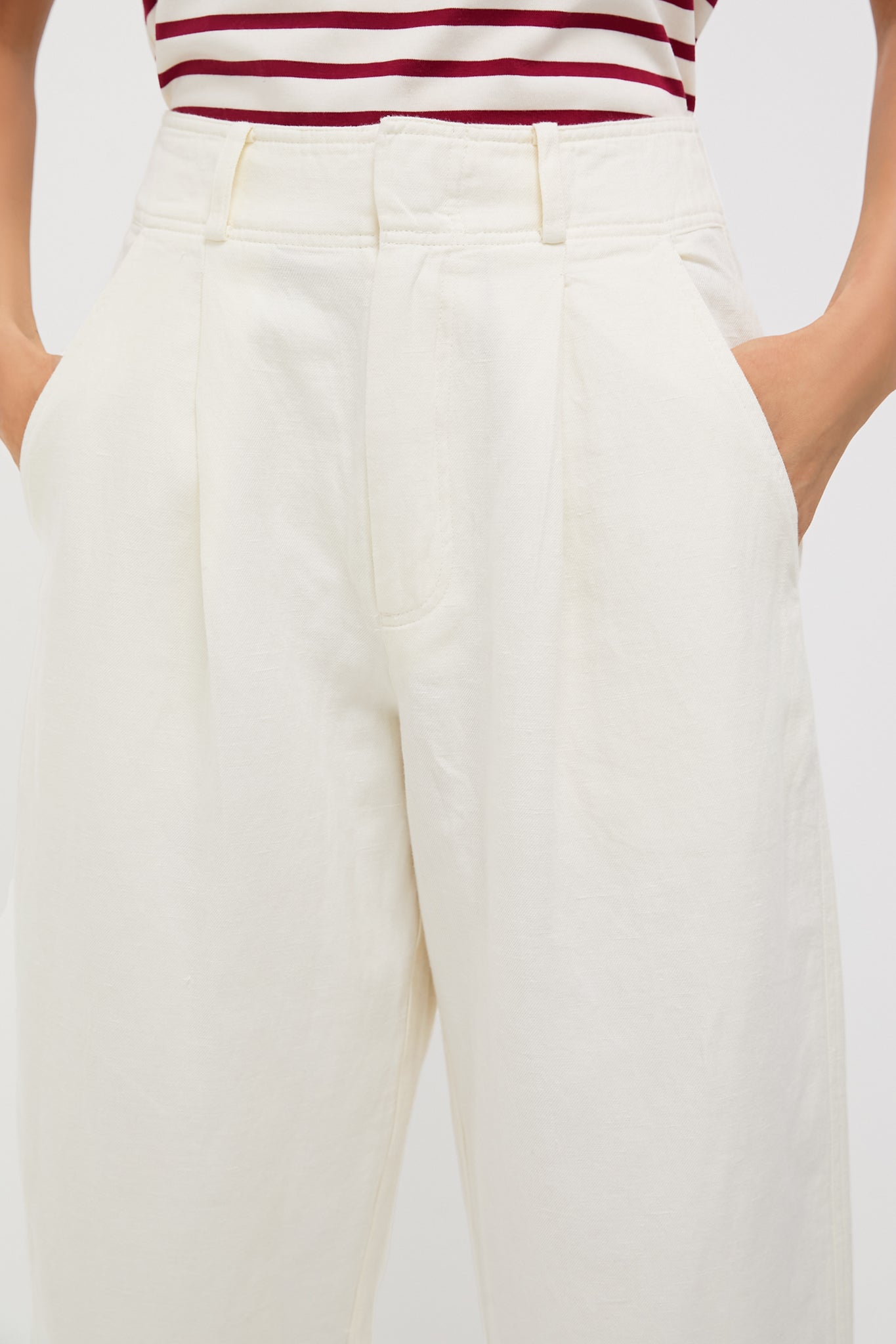 Cream Bari Cropped Trouser
