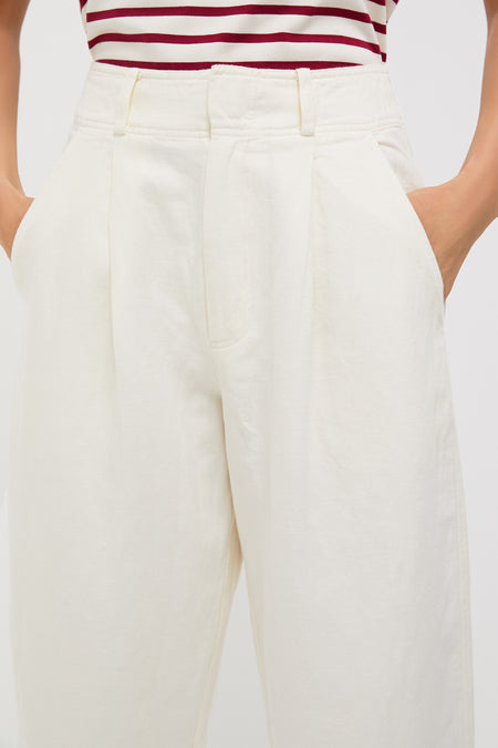 Cream Bari Cropped Trouser