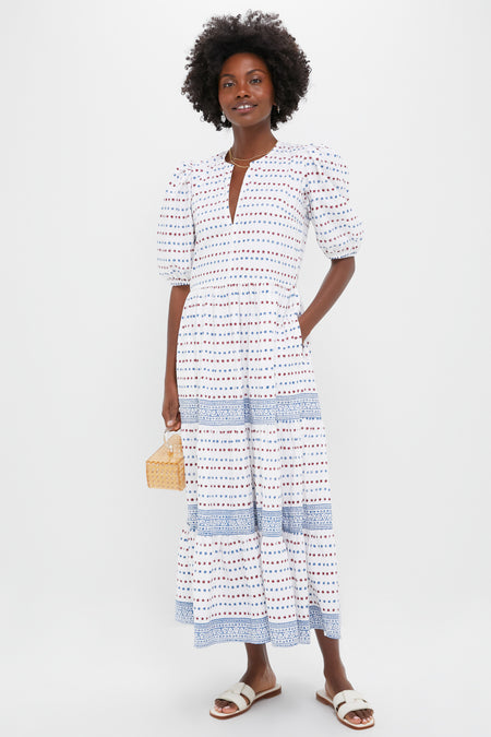 Exclusive Ellis Blue Puff Sleeve Maxi Dress