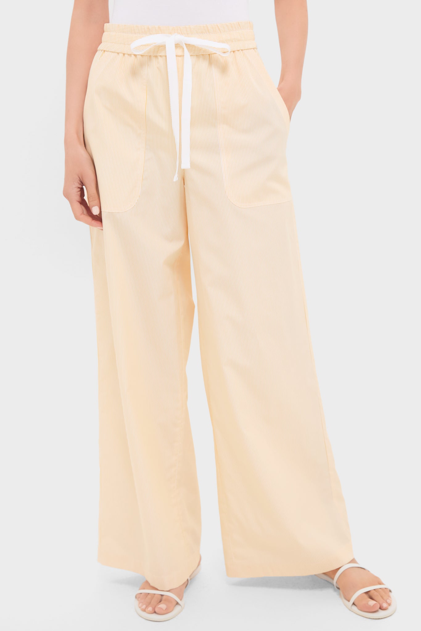 Ivory and Yellow Main St Pant