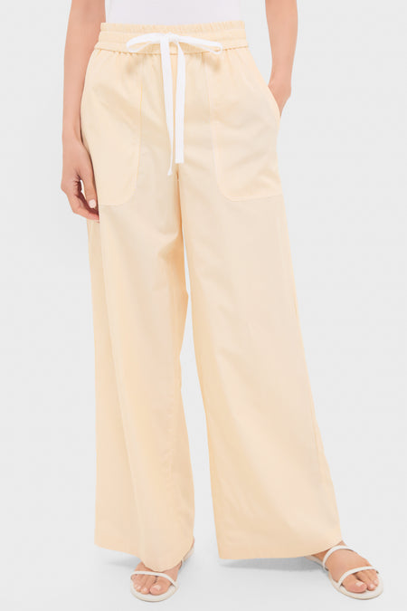Ivory and Yellow Main St Pant